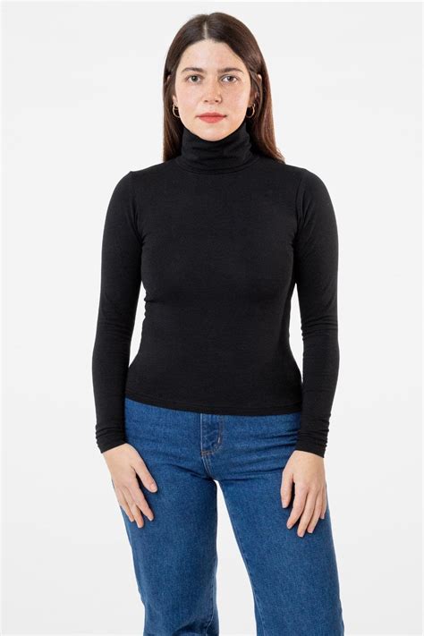 Black Stretch Cotton Turtleneck 